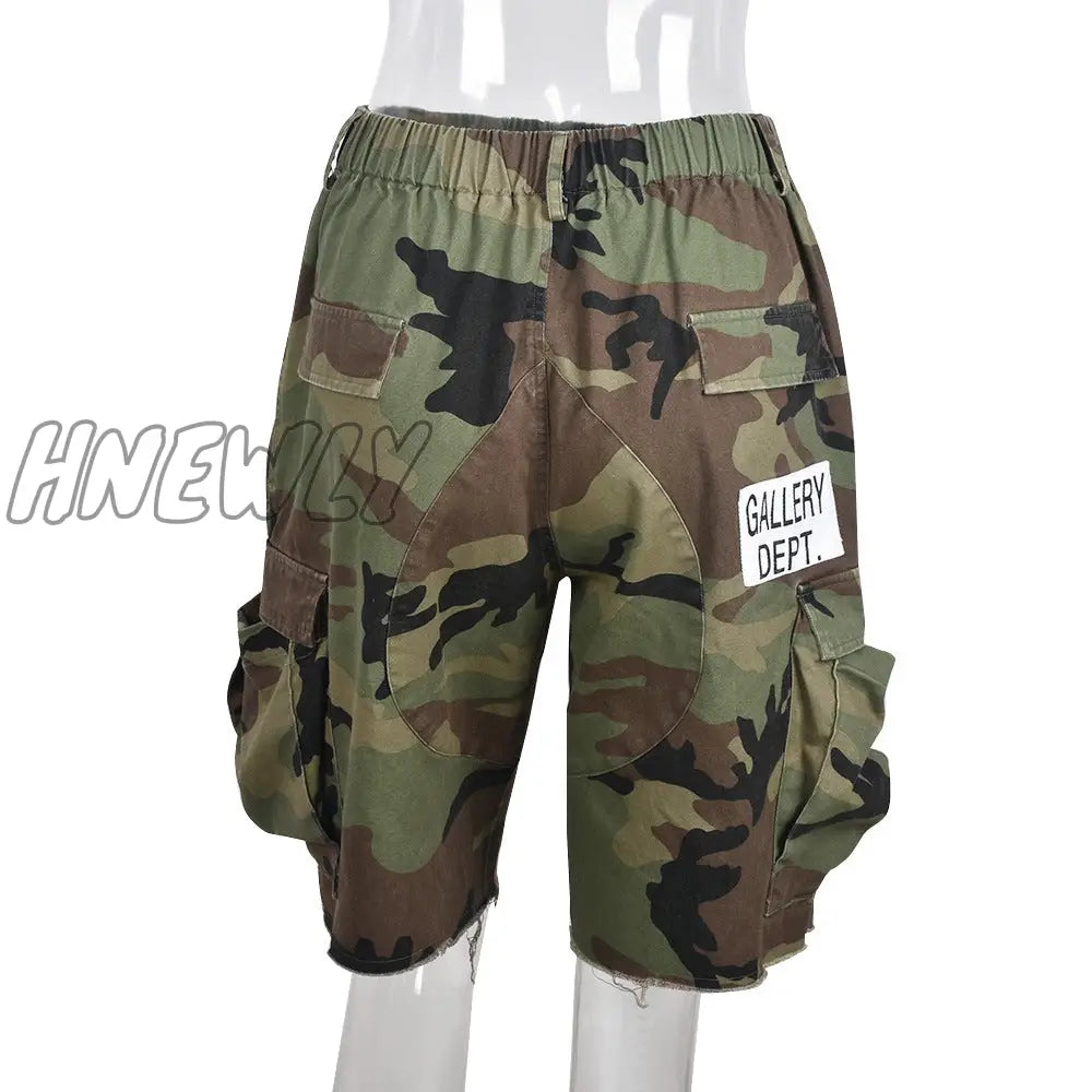 Hnewly New Arrival High Quality Summer Fashion Casual Camouflage Camo Ladies Women Shorts Cargo