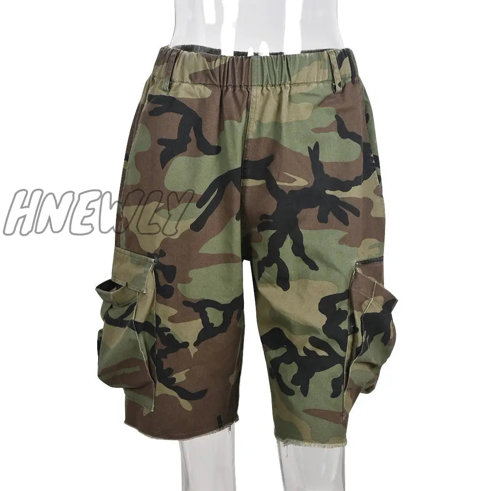 Hnewly New Arrival High Quality Summer Fashion Casual Camouflage Camo Ladies Women Shorts Cargo