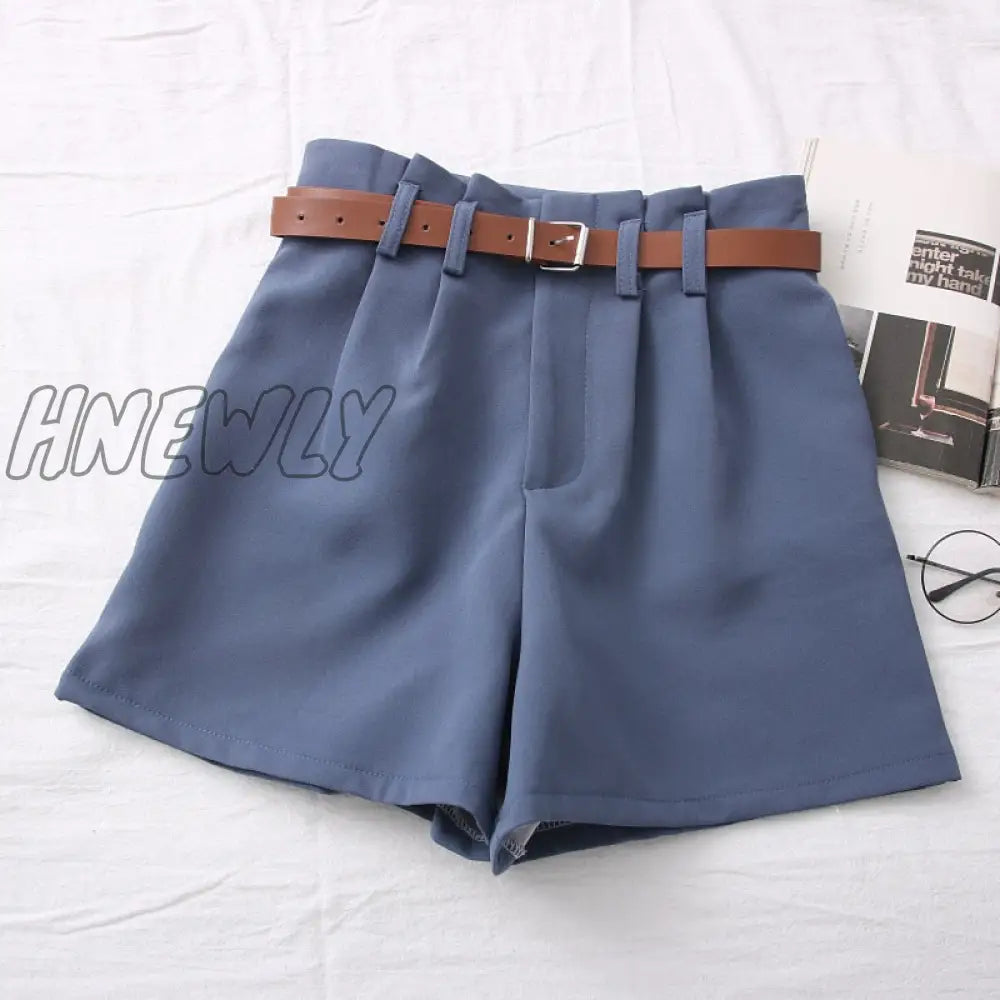 Hnewly New Casual Comfortable Elegant Wild Shorts With Belt Women’s Woolen Autumn Winter Slim