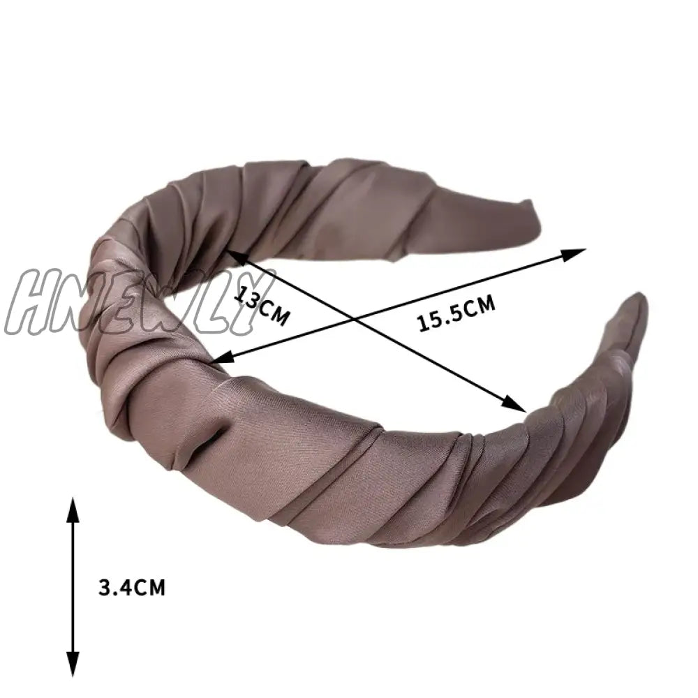 Hnewly New Fashion Women Hairband Pleated Casual Headband For Adult Soft Headwear Girls Turban Hair