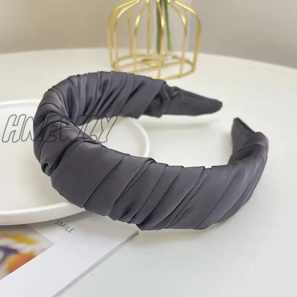 Hnewly New Fashion Women Hairband Pleated Casual Headband For Adult Soft Headwear Girls Turban Hair