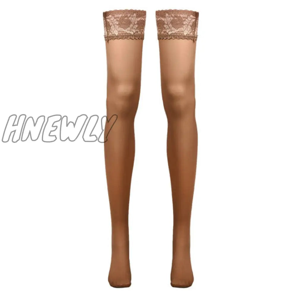 Hnewly New Sexy Fishnet Stocking Pantyhose Silicone Hollow Elastic Stockings For Women Lace Top