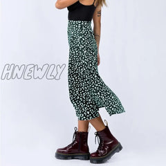 Hnewly New Sexy Leopard Print Chiffon Split Skirt Casual Fashion Long Skirts For Women Spring