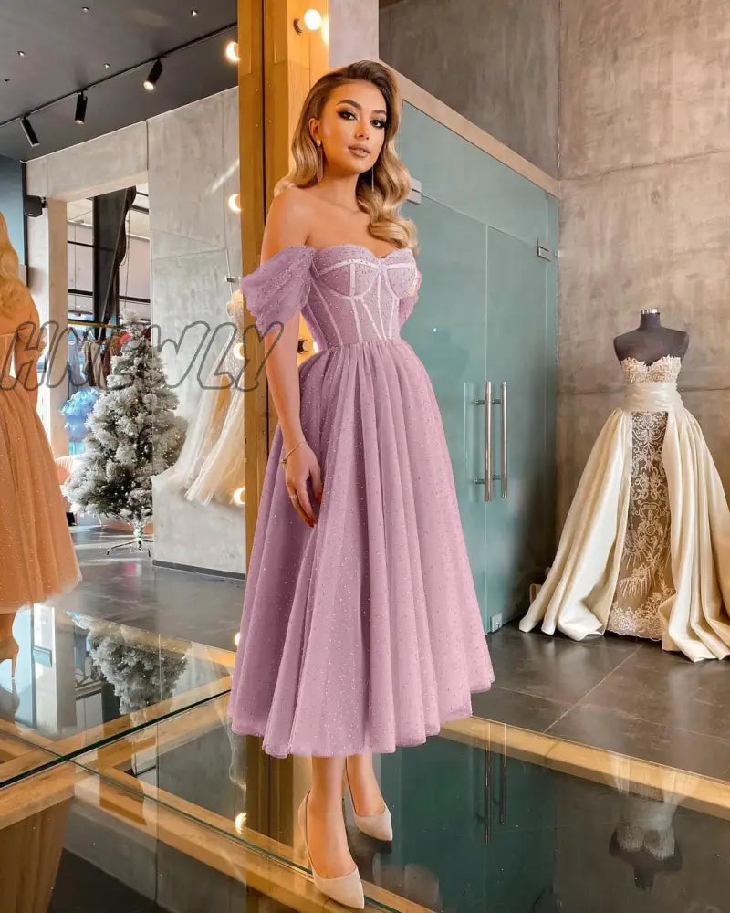 Hnewly New Short Prom Dresses With Boat Neck Celebrity Evening Robes De Cocktail Formal As Picture