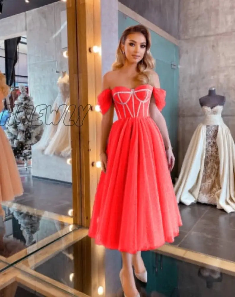 Hnewly New Short Prom Dresses With Boat Neck Celebrity Evening Robes De Cocktail Formal As Picture