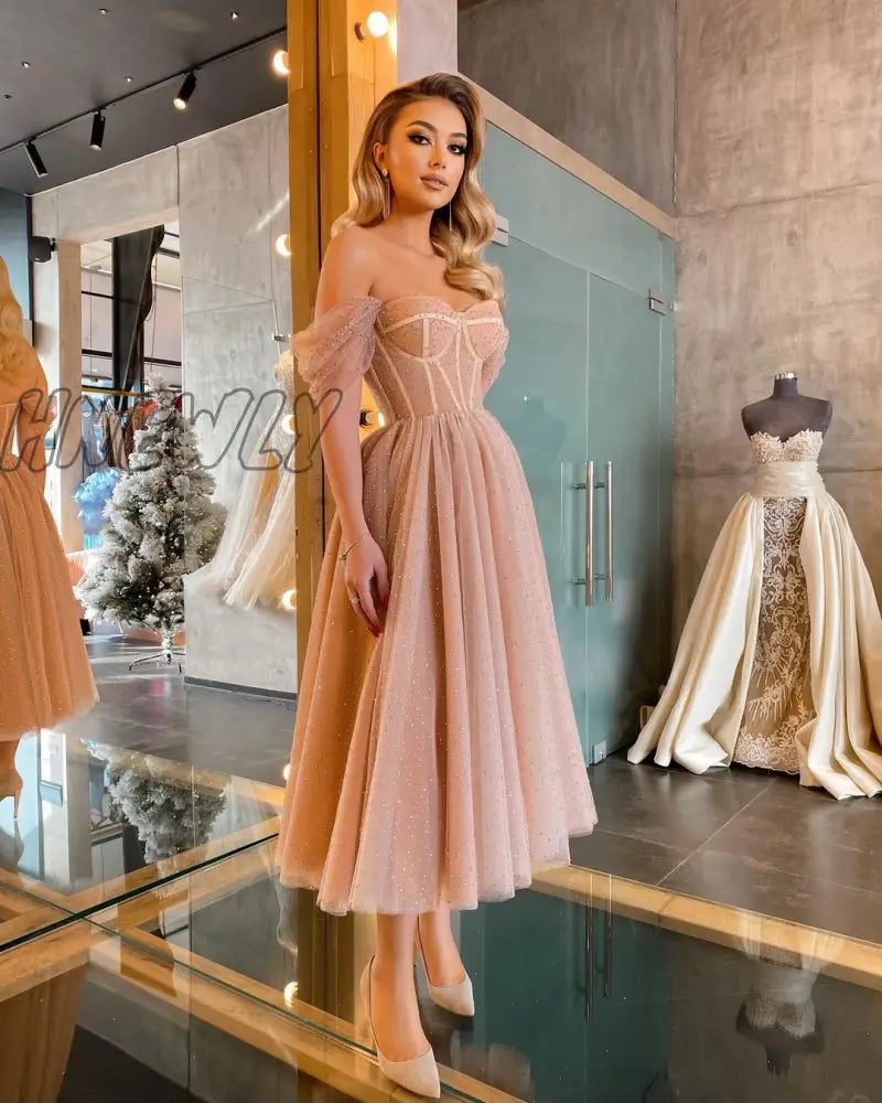 Hnewly New Short Prom Dresses With Boat Neck Celebrity Evening Robes De Cocktail Formal As Picture