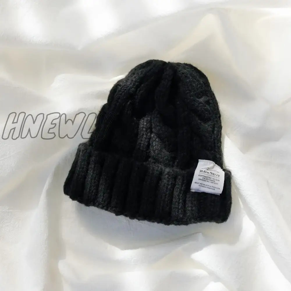 Hnewly New Solid Women Wool Hat Autumn Winter Warm Ear Protection Female Knitted Couple Fashion