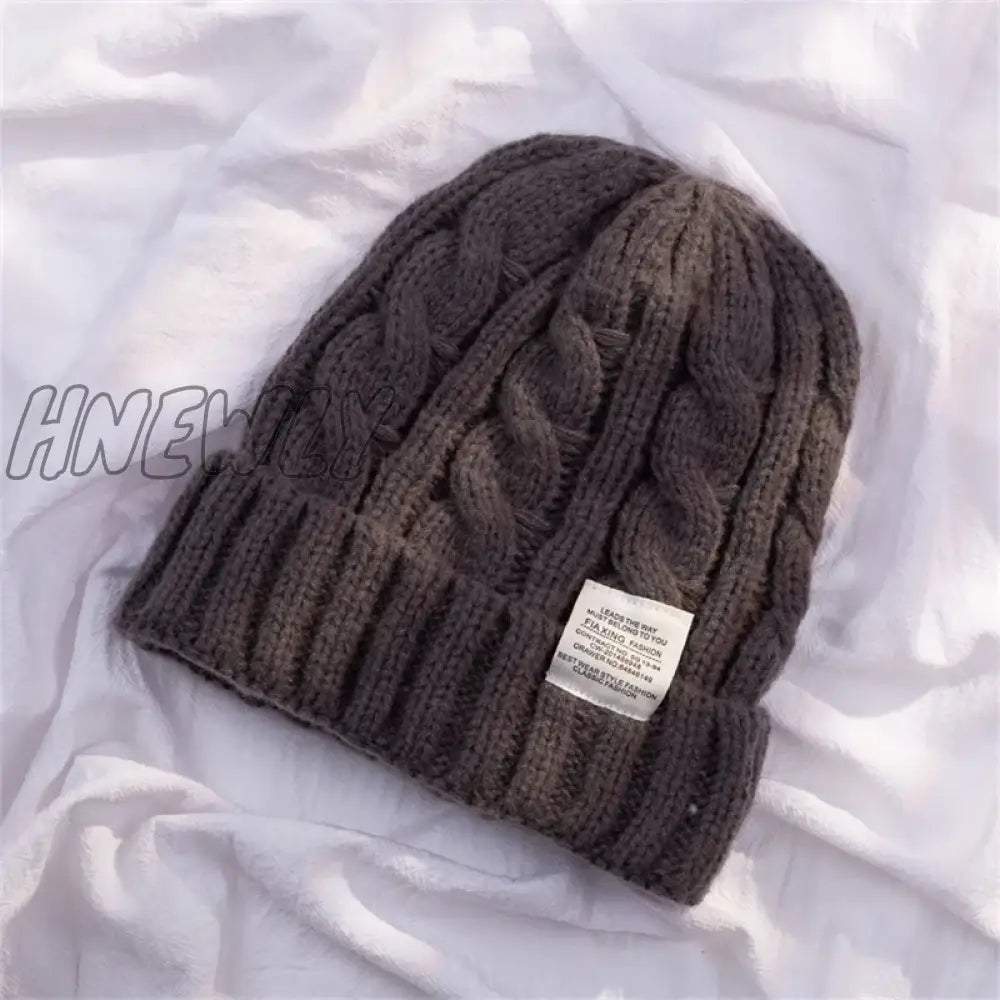 Hnewly New Solid Women Wool Hat Autumn Winter Warm Ear Protection Female Knitted Couple Fashion