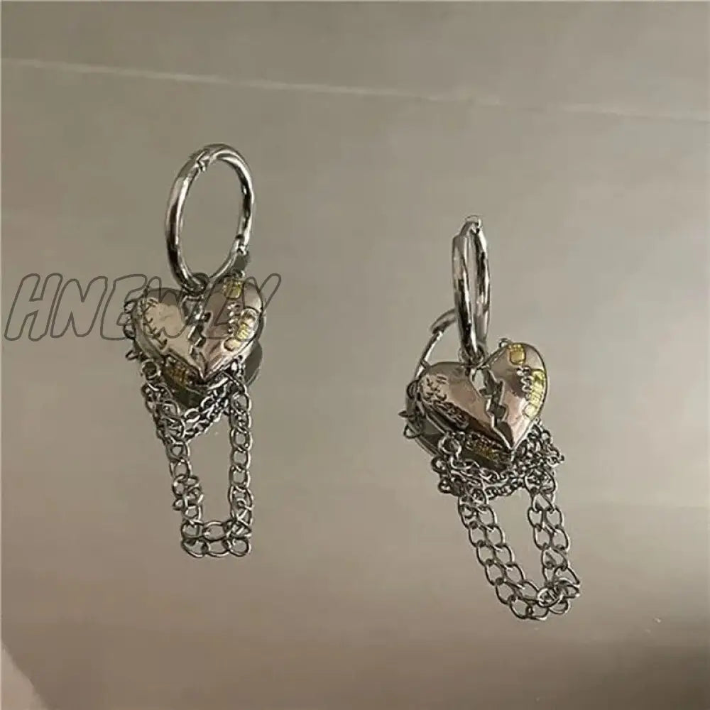 Hnewly New Sweet Cool Wind Love Tassel Star Earrings Women Design Senior Sense Of Fashion