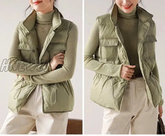 Hnewly New White Duck Down Vest Coat Sleeveless Light Women Bodywarm Windproof Lightweight Warm