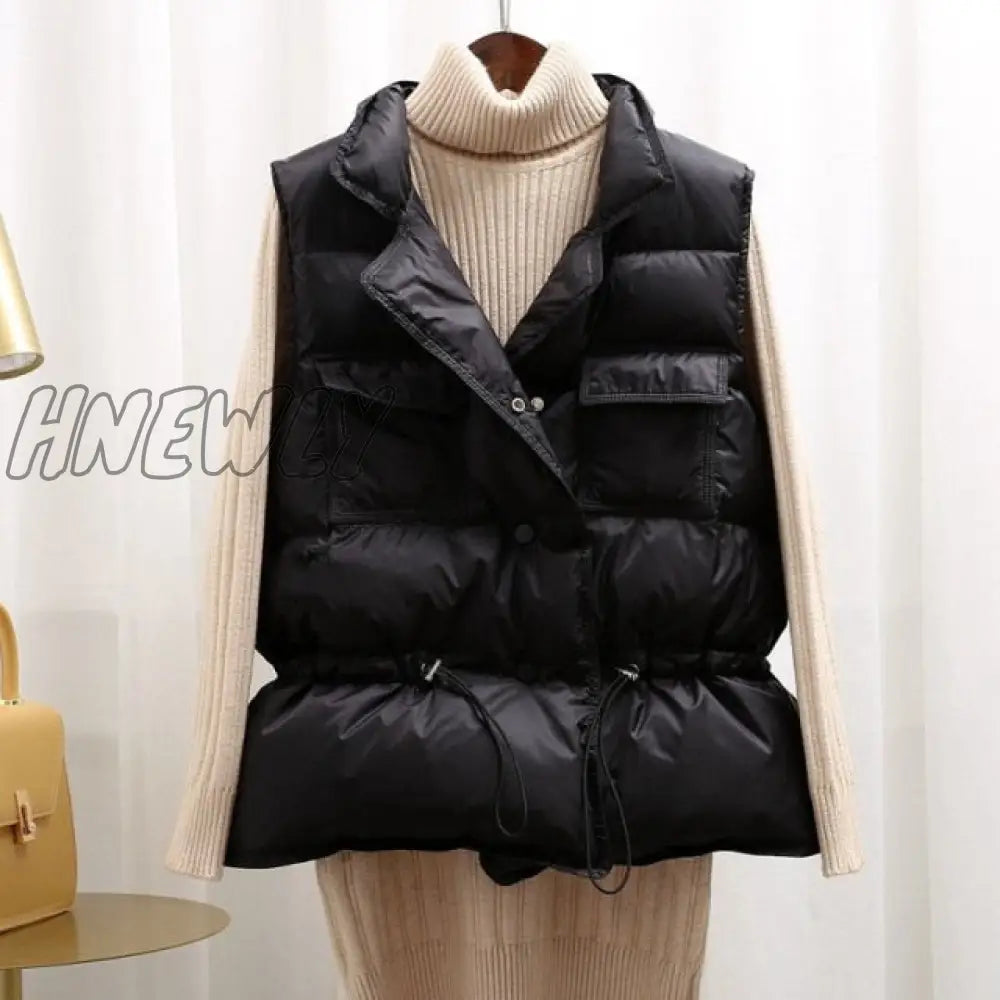 Hnewly New White Duck Down Vest Coat Sleeveless Light Women Bodywarm Windproof Lightweight Warm