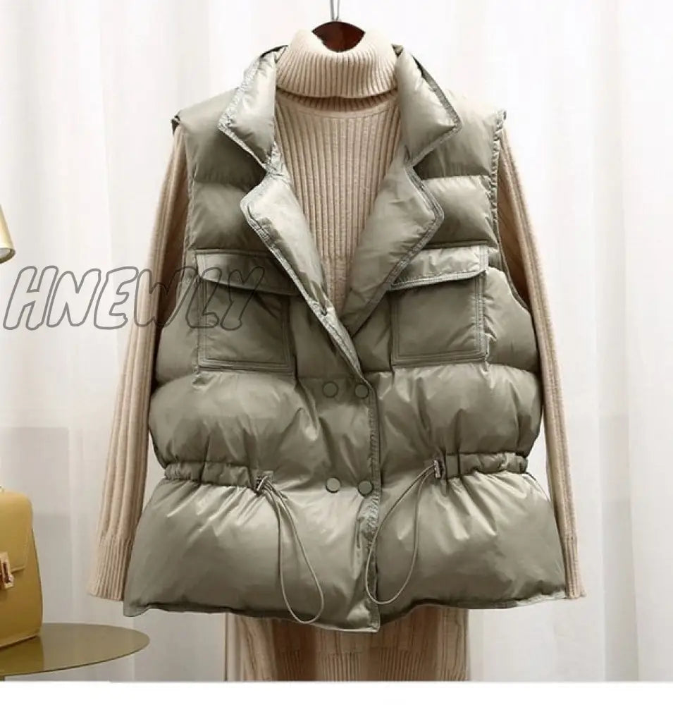 Hnewly New White Duck Down Vest Coat Sleeveless Light Women Bodywarm Windproof Lightweight Warm