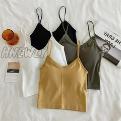 Hnewly New Women Cotton Underwear Sexy Solid Color Top Fashion Push Up Comfort Tank Non Steel Ring