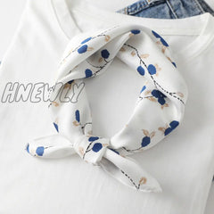 Hnewly New Women Silk Scarf Square Headband Foulard Lady Shawls Wraps Print Office Small Neck