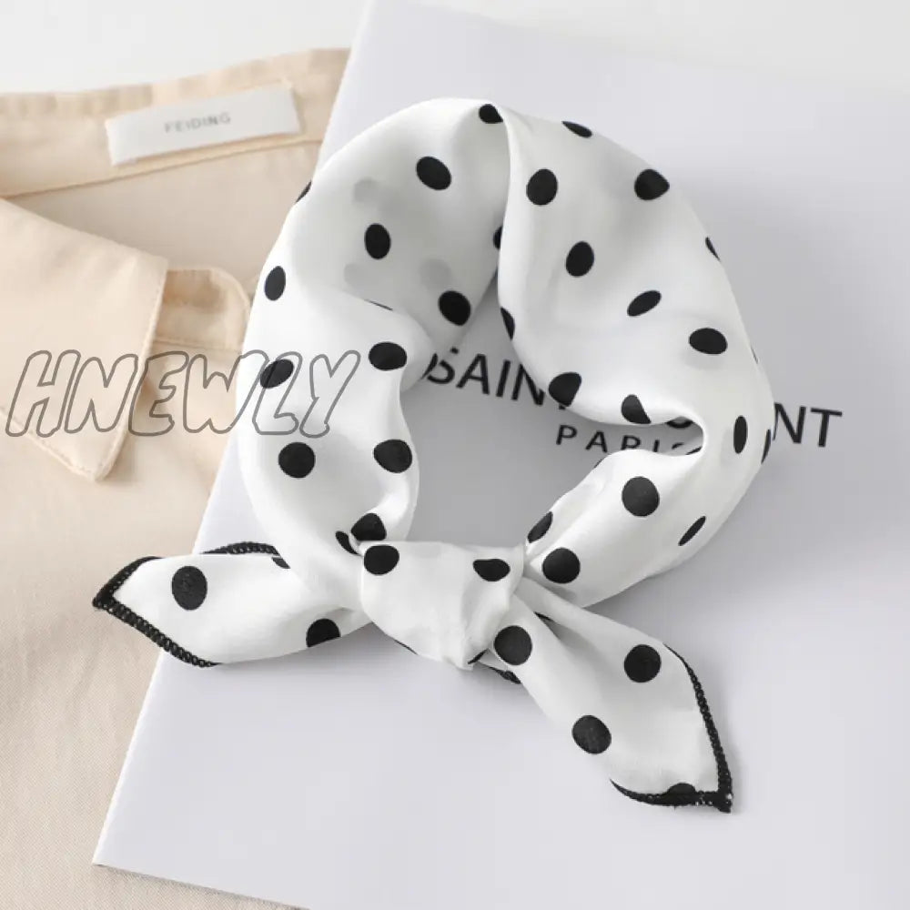 Hnewly New Women Silk Scarf Square Headband Foulard Lady Shawls Wraps Print Office Small Neck