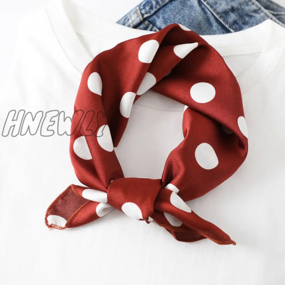 Hnewly New Women Silk Scarf Square Headband Foulard Lady Shawls Wraps Print Office Small Neck