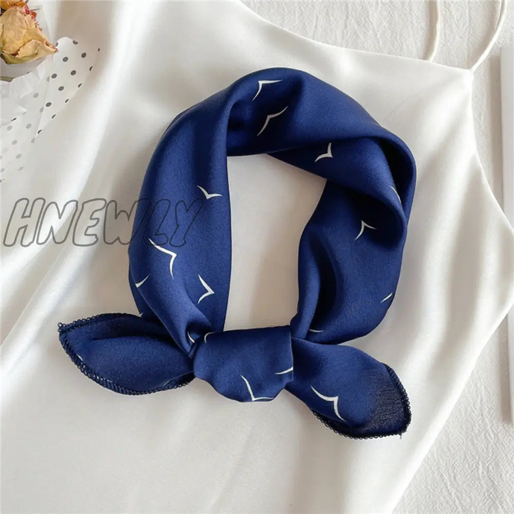 Hnewly New Women Silk Scarf Square Headband Foulard Lady Shawls Wraps Print Office Small Neck