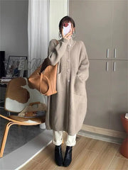 Hnewly Oversized Long Knitted Cardigans For Women Fall Winter Loose Style Button Down Jackets Chic