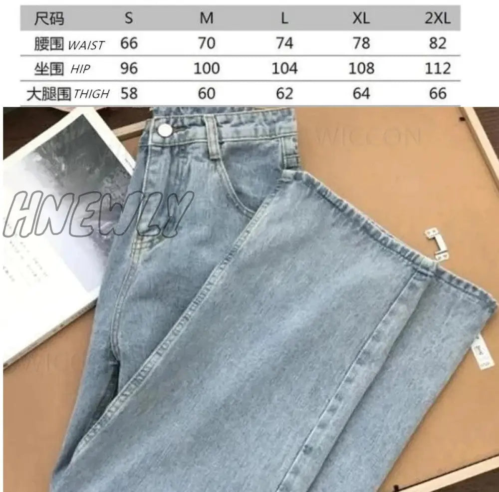 Hnewly Pants Women Casual Hippie Denim Trousers Khaki Solid Baggy Low Waist Mom Jeans Vintage Y2K