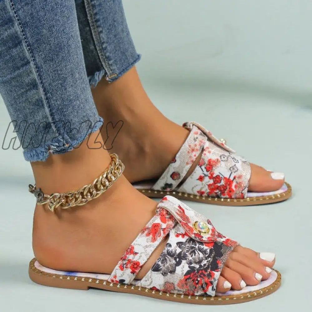 Hnewly - Pink Casual Patchwork Round Comfortable Shoes Shoes Slippers