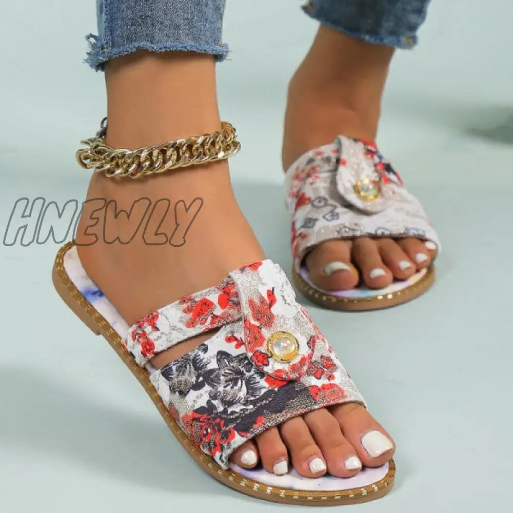 Hnewly - Pink Casual Patchwork Round Comfortable Shoes Shoes Slippers