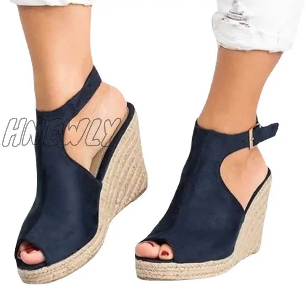 Hnewly Plus Size 35-43 Platform Sandals Wedges Shoes For Women Heels Sandalias Mujer Summer Clog