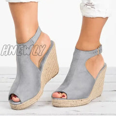 Hnewly Plus Size 35-43 Platform Sandals Wedges Shoes For Women Heels Sandalias Mujer Summer Clog