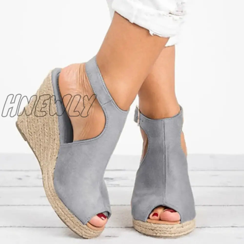 Hnewly Plus Size 35-43 Platform Sandals Wedges Shoes For Women Heels Sandalias Mujer Summer Clog