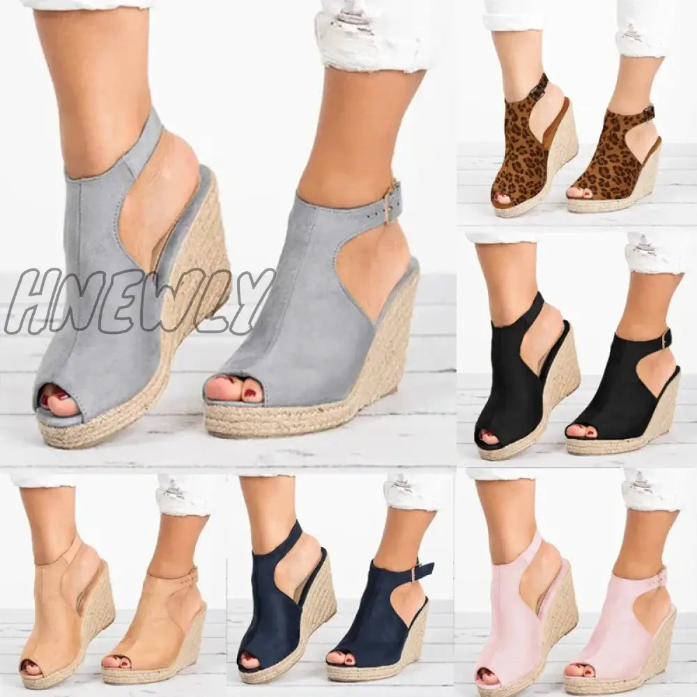 Hnewly Plus Size 35-43 Platform Sandals Wedges Shoes For Women Heels Sandalias Mujer Summer Clog