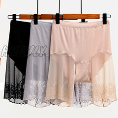 Hnewly Plus Size Shorts Under Skirt Sexy Lace Anti Chafing Thigh Safety Ladies Pants Underwear
