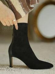 Hnewly - Pointed-Toe Split-Joint Zipper Boots Sock