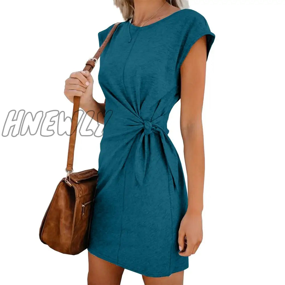 Hnewly Pregnancy Dress Popular Pure Color Tie-In Waist Pregnant Women’s Soft And Comfortable