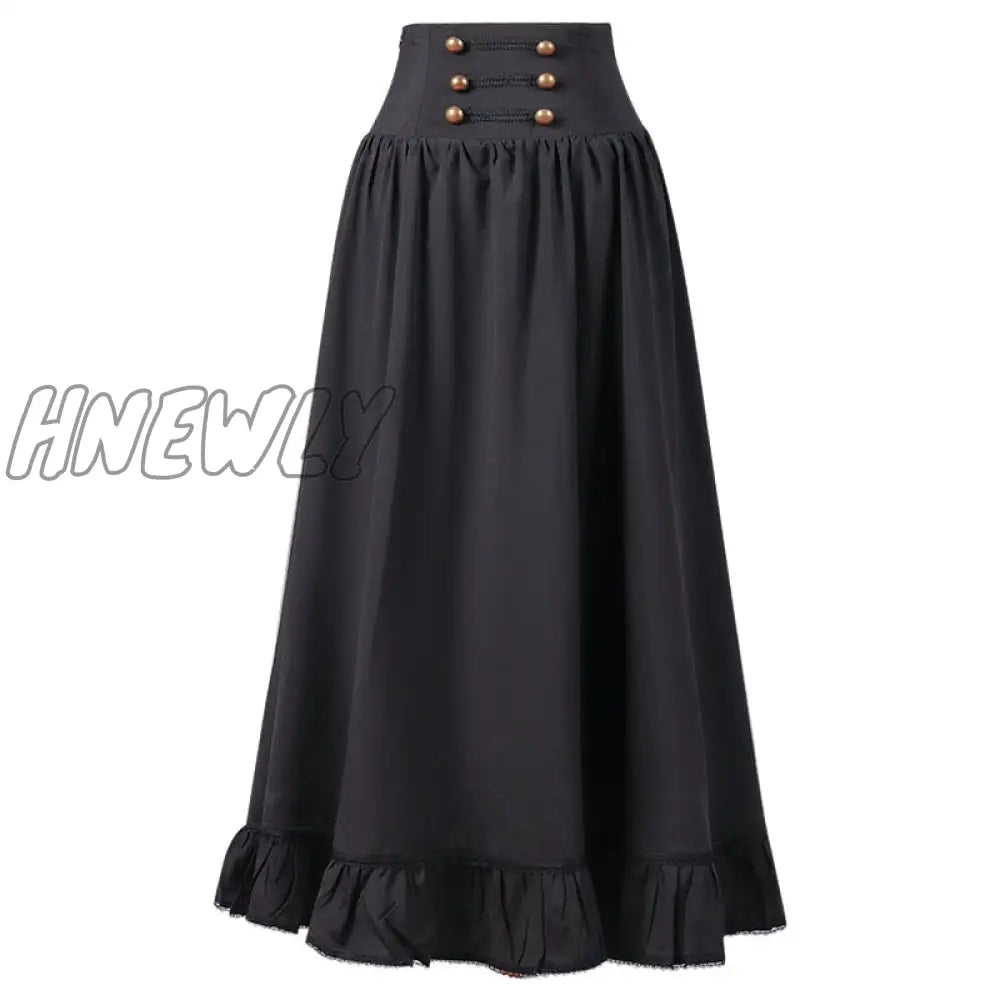 Hnewly Scarlet Darkness Women’s Gothic Steampunk Skirt Victorian High-Low Bustle Renaissance