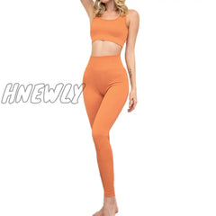 Hnewly Seamless Sport Set Women Two Piece Sports Bra Leggings Workout Outfit Fitness Wear Run Gym