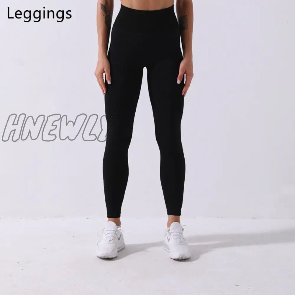 Hnewly Seamless Yoga Set Women Two 2 Piece Long Sleeve Crop Top T - Shirt Leggings Tracksuit Outfit