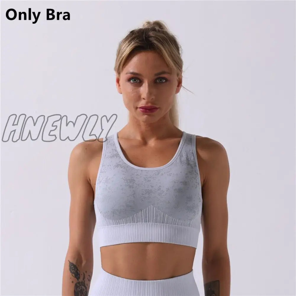 Hnewly Seamless Yoga Set Women Two 2 Piece Long Sleeve Crop Top T - Shirt Leggings Tracksuit Outfit