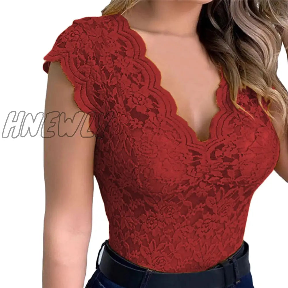 Hnewly Sexy Lace Cami Bralette Crochet Vest Casual Solid Color Women Crop Top Trend Hollow Out For