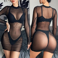 Hnewly Sexy Women Beach Dress Mesh Bathing Suit Cover Up Sheer Bikini Vestido Swimwear Clubwear