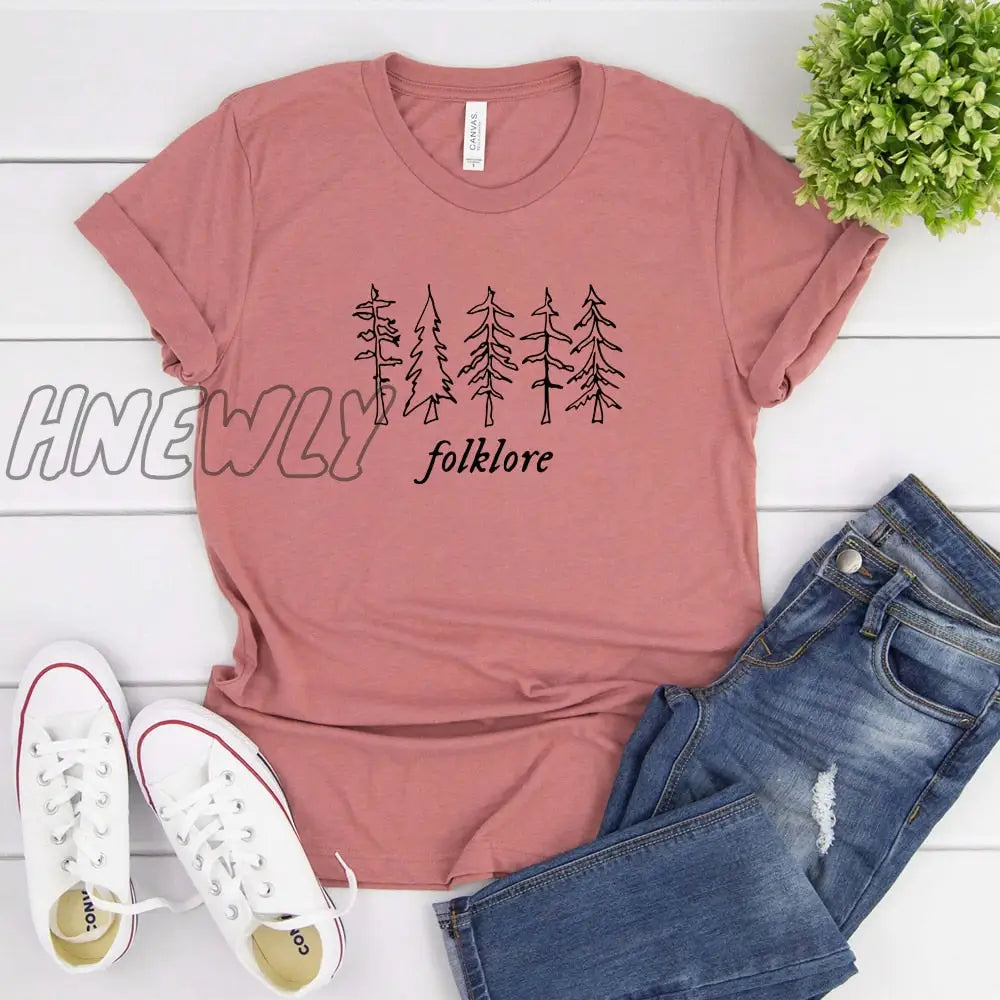 Hnewly Shirt Taylor Music Swift Albums T-Shirt Folklore Inspired Graphic Tee Cute Aesthetic Gift