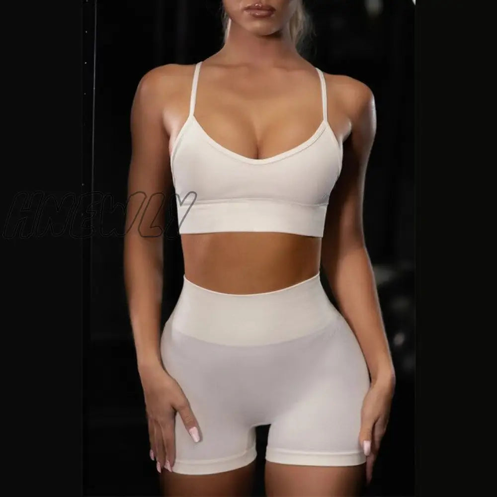 Hnewly Shirts Legging Work - Out Suit 2 Piece Sports Short Sleeve Crop Top High Waist Running Set