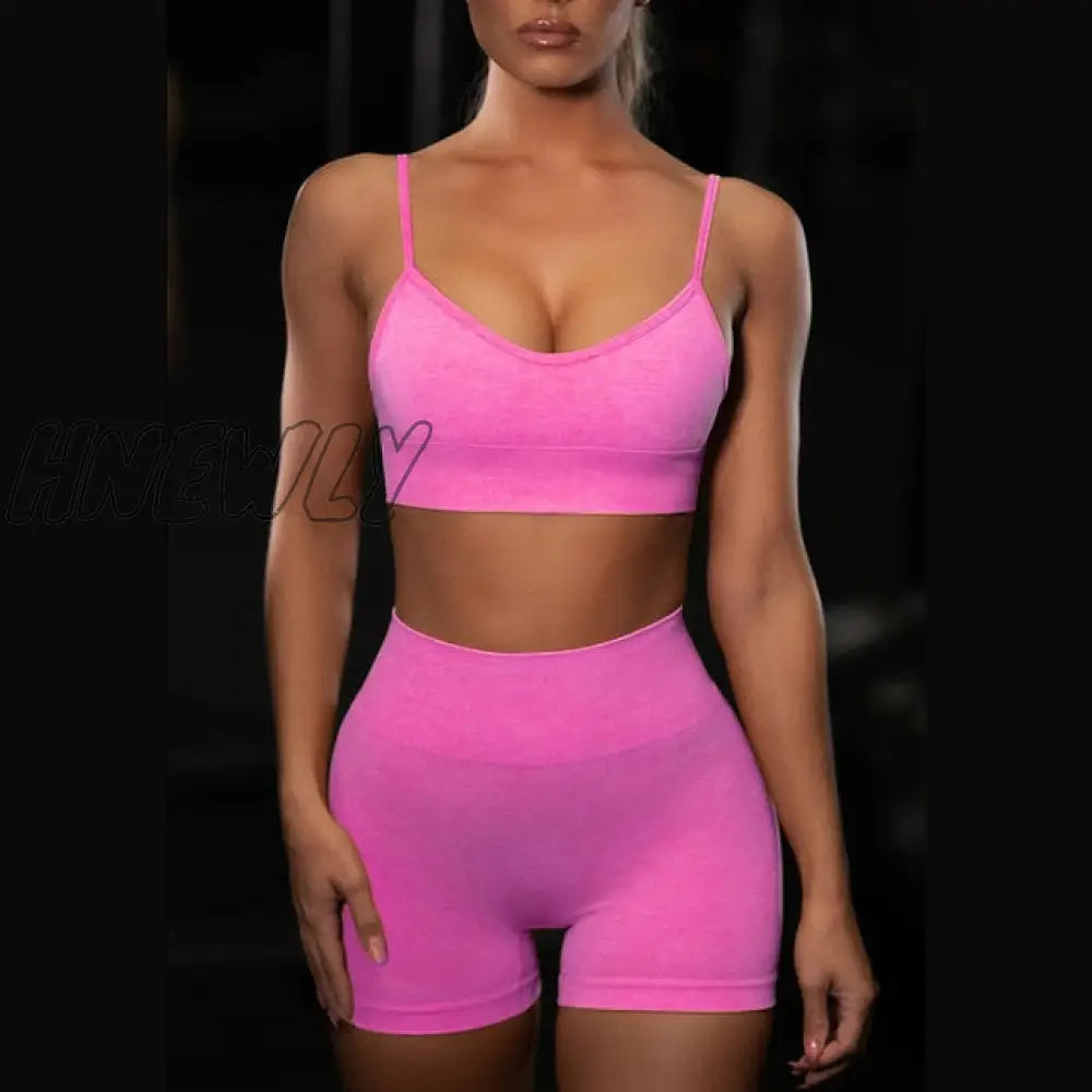 Hnewly Shirts Legging Work - Out Suit 2 Piece Sports Short Sleeve Crop Top High Waist Running Set