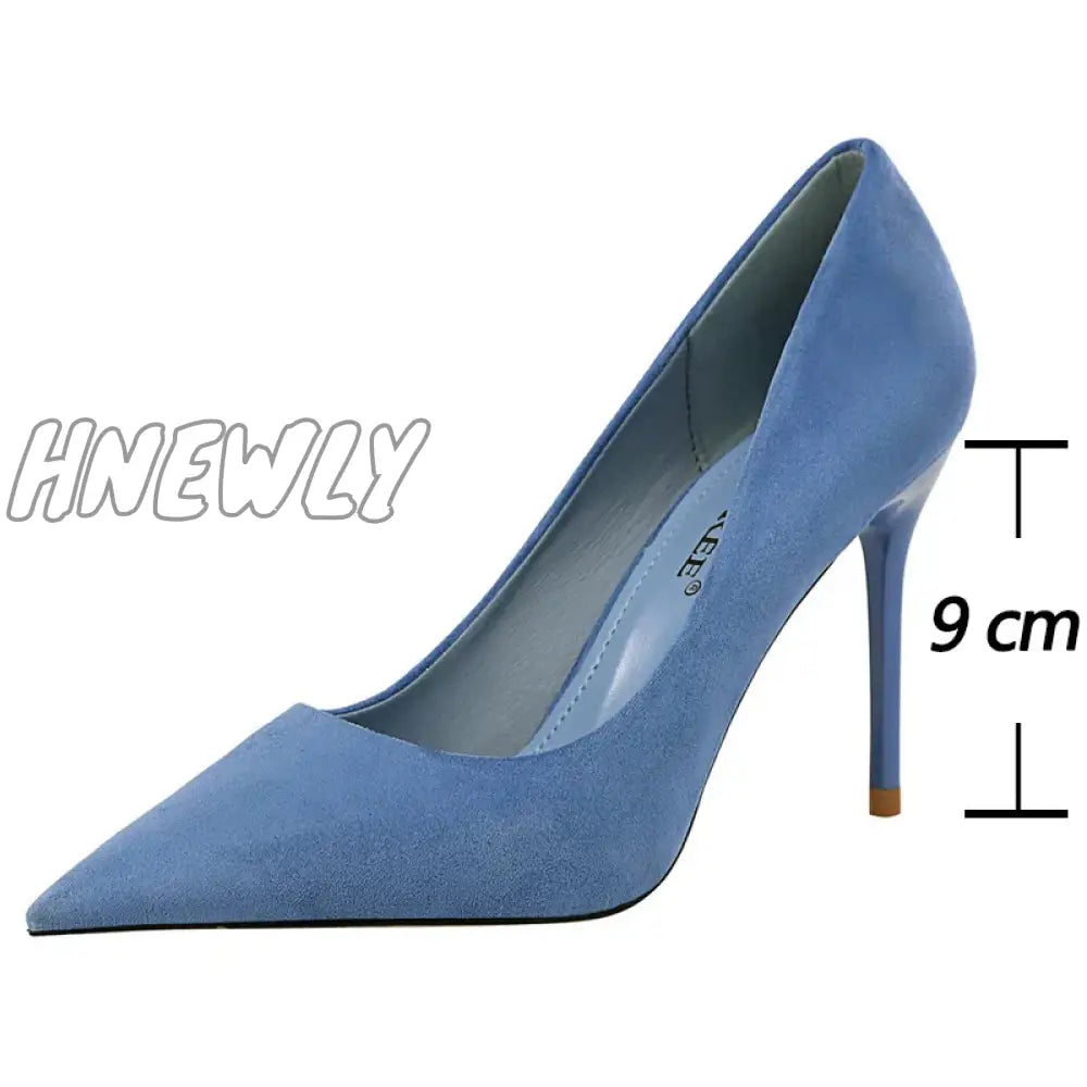 Hnewly Shoes Suede Woman Pumps New High Heels For Women Office Fashion Stiletto Basic Pump Plus