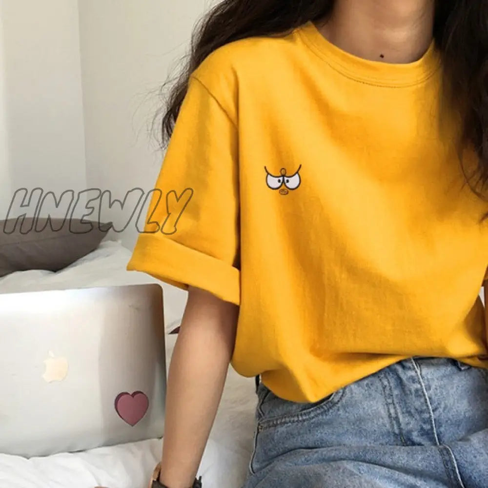 Hnewly Short Sleeve T - Shirts Women Summer Embroidery Loose Korean Style Simple All - Match Trendy