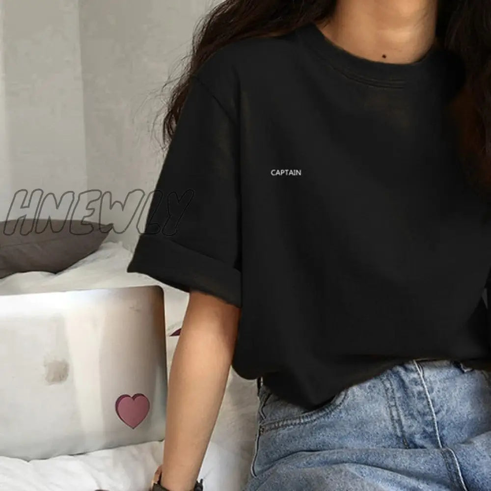 Hnewly Short Sleeve T - Shirts Women Summer Embroidery Loose Korean Style Simple All - Match Trendy