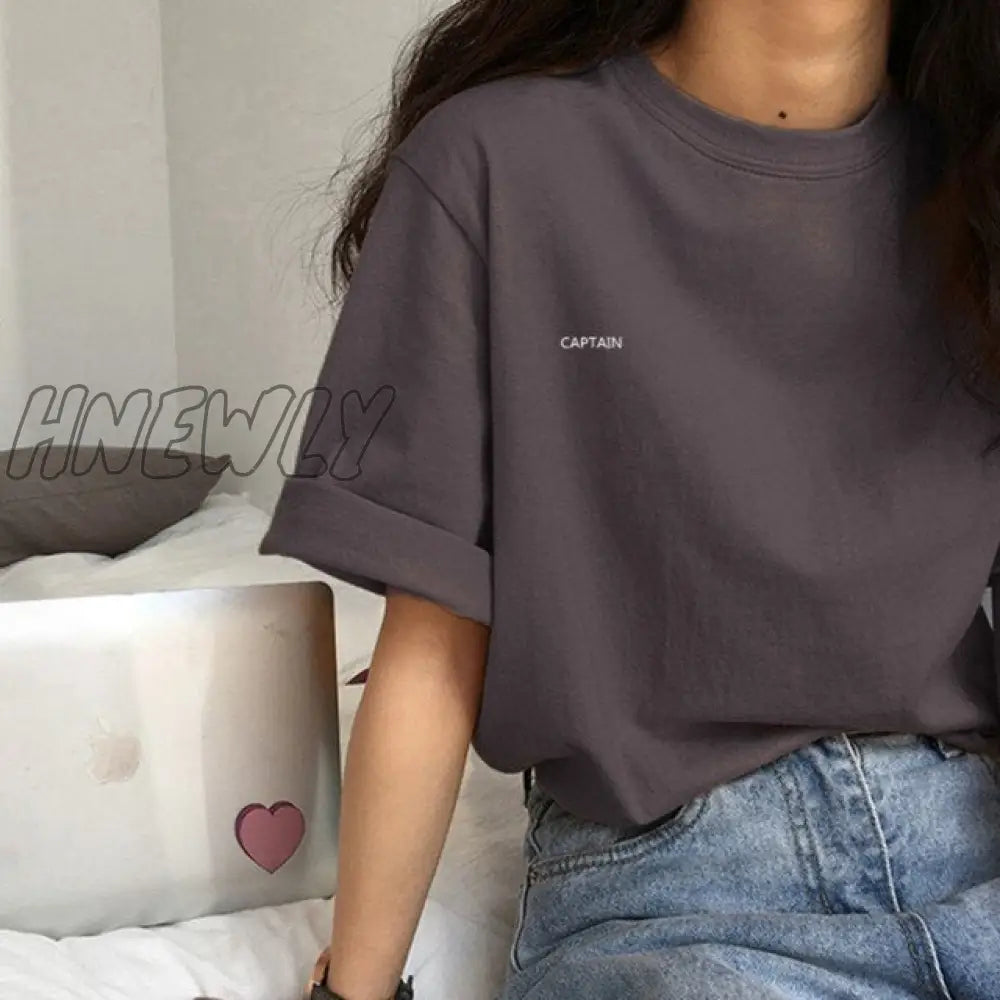 Hnewly Short Sleeve T - Shirts Women Summer Embroidery Loose Korean Style Simple All - Match Trendy