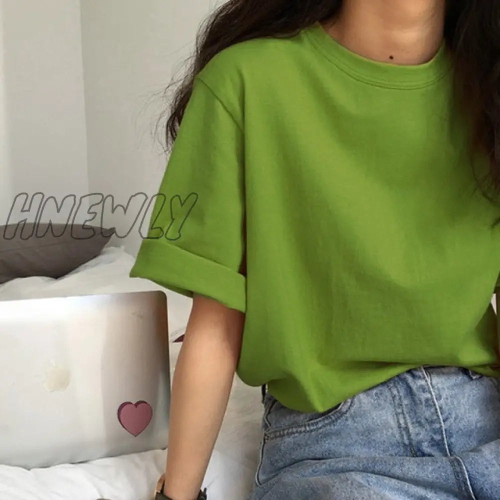 Hnewly Short Sleeve T - Shirts Women Summer Embroidery Loose Korean Style Simple All - Match Trendy