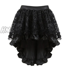 Hnewly Skirts Womens Burlesque Corset Skirt High Waist Multilayer Lace Victorian Costumes Gothic