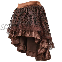 Hnewly Skirts Womens Burlesque Corset Skirt High Waist Multilayer Lace Victorian Costumes Gothic