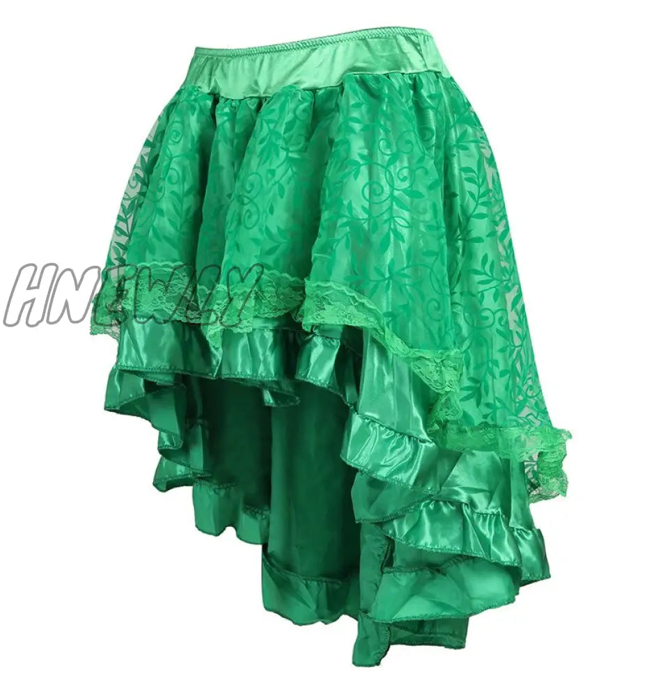 Hnewly Skirts Womens Burlesque Corset Skirt High Waist Multilayer Lace Victorian Costumes Gothic