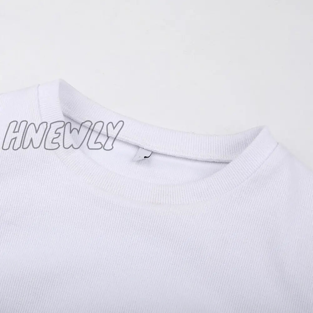 Hnewly Soild Female Tshirt Knit Long Sleeve White Wild T Shirt Casual Fashion Tee Club Simple Women